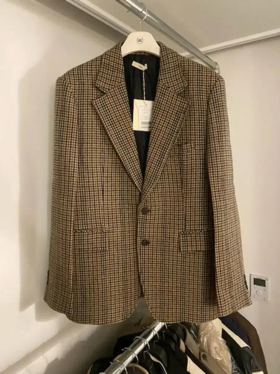 [L] 렉토 70s 도그투스 체크 울 블레이저 자켓
