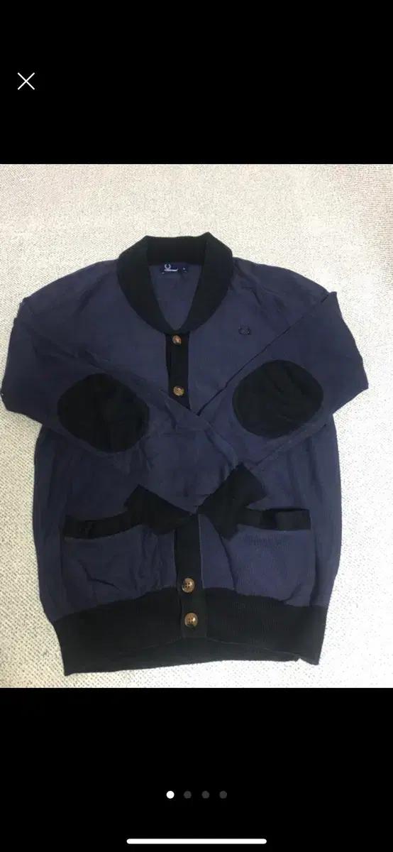 프레드페리 fred perry 네이비 엘보우패치 가디건 S