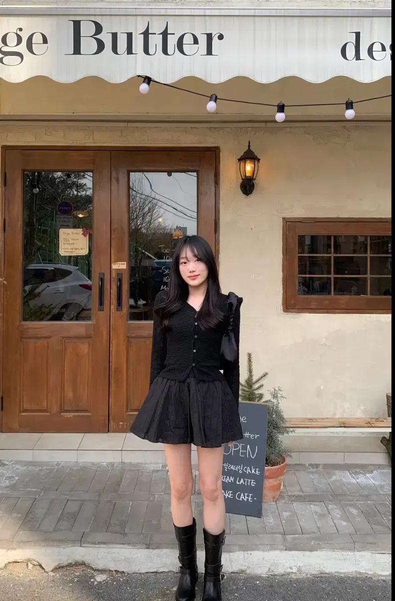 르아브르 도프 레이스 v가디건 블랙