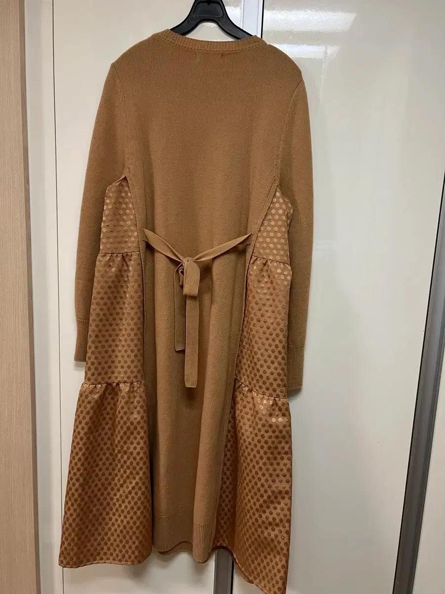 한섬 오즈세컨 O'2nd 울 캐시미어 니트 원피스 자카드 배색 캉캉 롱