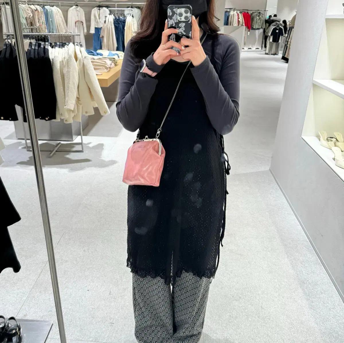 데일리쥬)리포트 스트랩 레이어드 롱 원피스