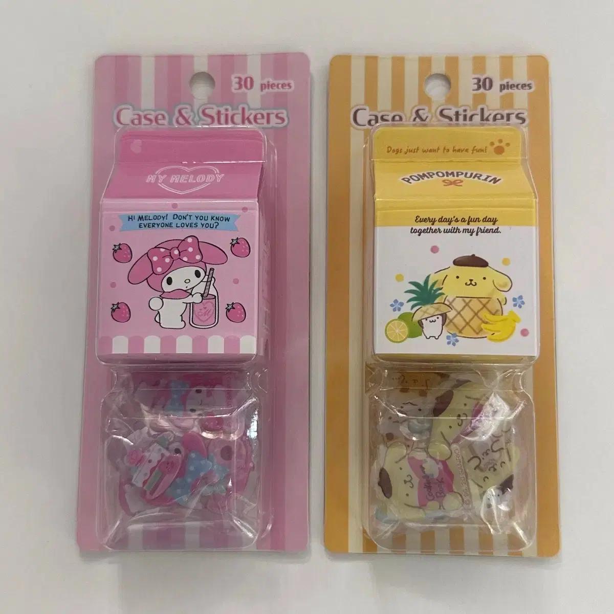 산리오 마이멜로디 폼폼푸린 우유팩 케이스 pvc 스티커