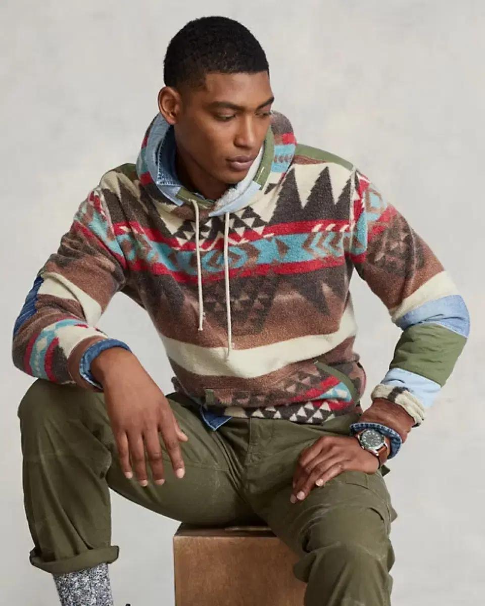 폴로 랄프로렌 디스트레스드 사우스웨스턴 플리스 후디