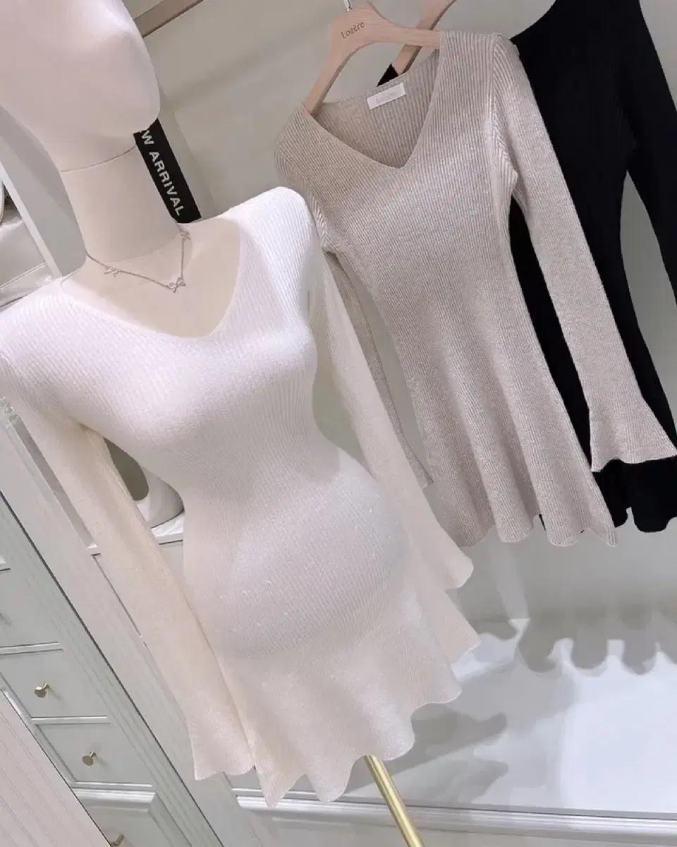 [무료배송]고급의류(새상품) 미니플레어니트원피스여성원피스이너슬림글램핏로제