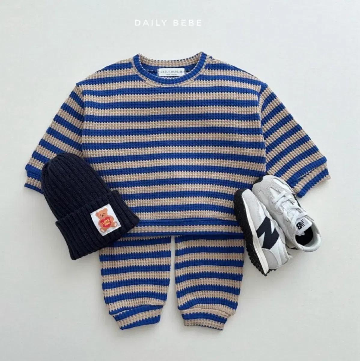 데일리베베 와플 상하세트 m