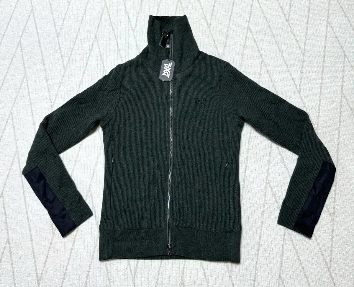 (새것) PXG 다크 그린 풀집업 wool Knit Hooded 방풍 스