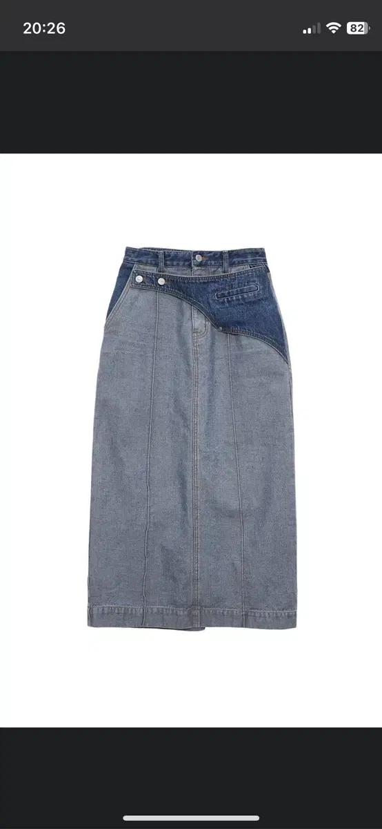 마뗑킴 WESTERN DETAIL DENIM LONG SKIRT IN B