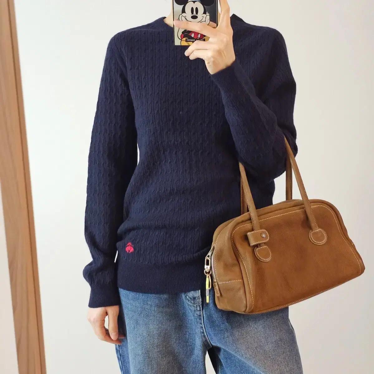 (66)브룩스브라더스 여자 라운드 꽈배기 여성 울 니트 B3W342