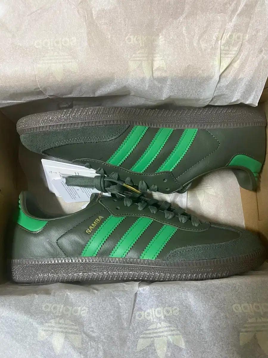새상품) 아디다스 280사이즈 삼바 팀 쉐도우 그린