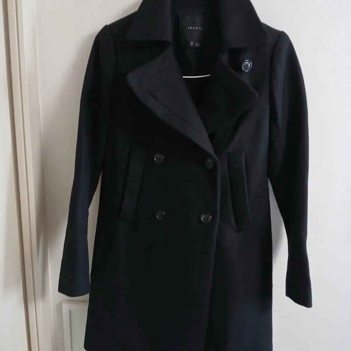 고급 패션 브랜드 Theory 띠어리 더블브레스트 울,캐시미어 코트