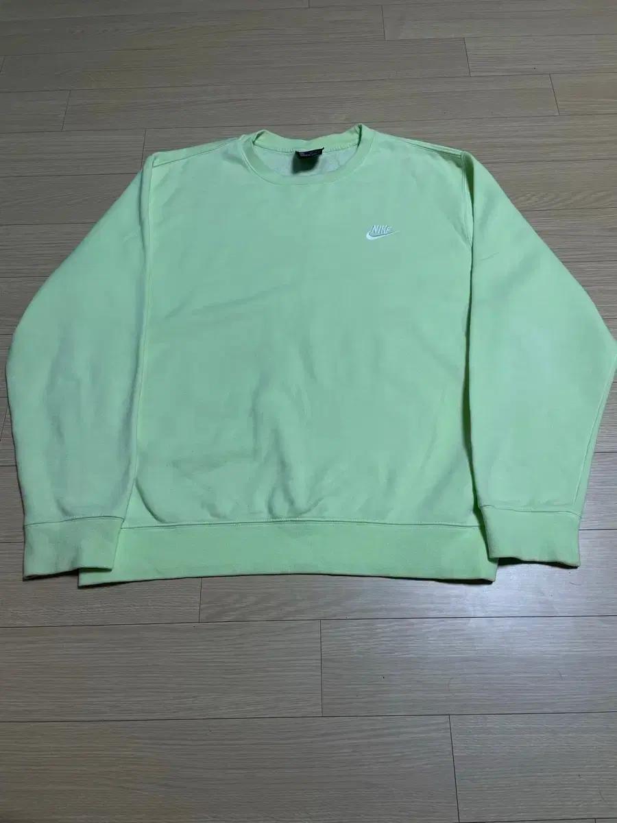 나이키 Phoenix Fleece 무지 라운드낵 맨투맨 형광그린