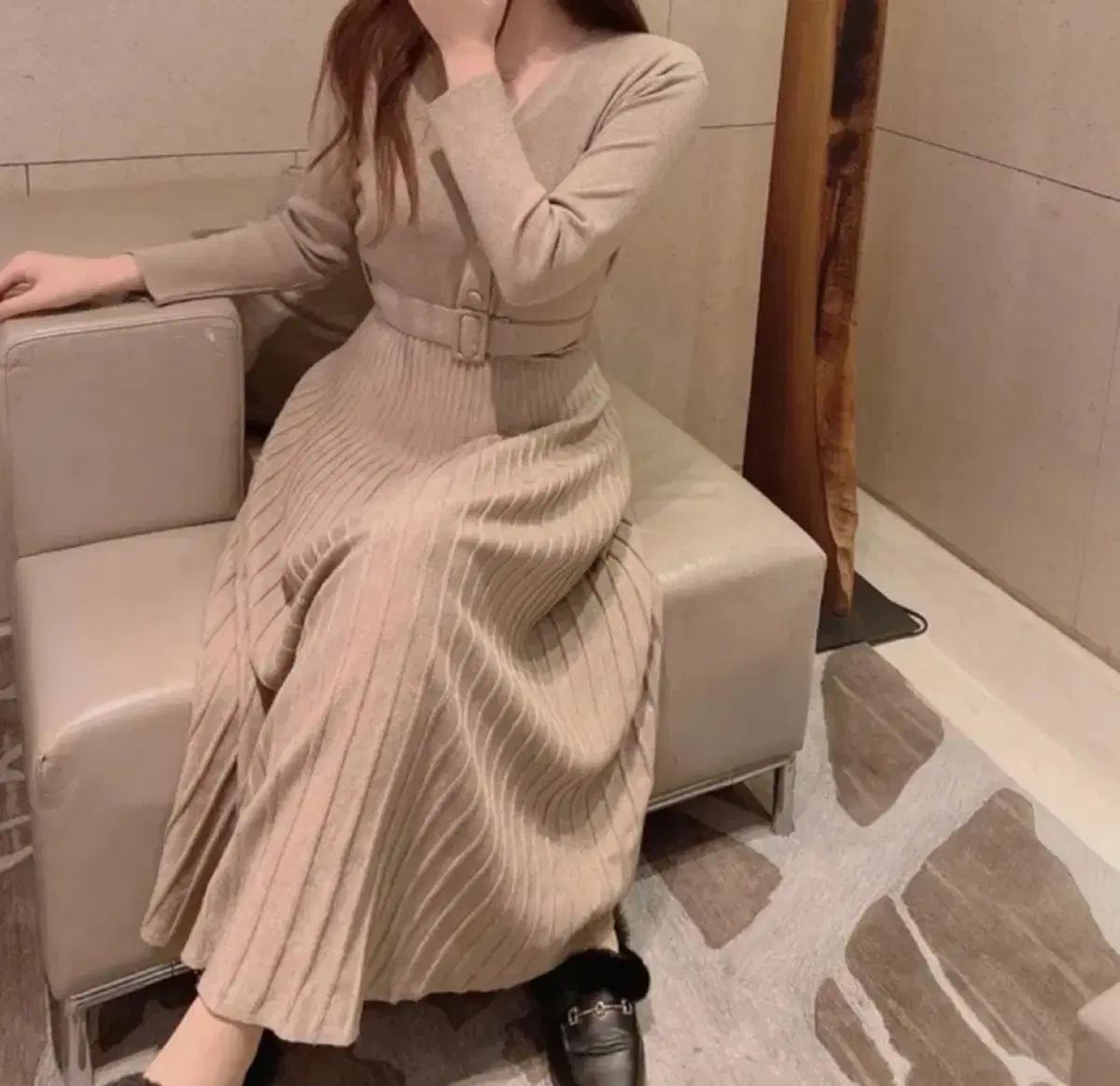 캐시미어 니트 롱 원피스