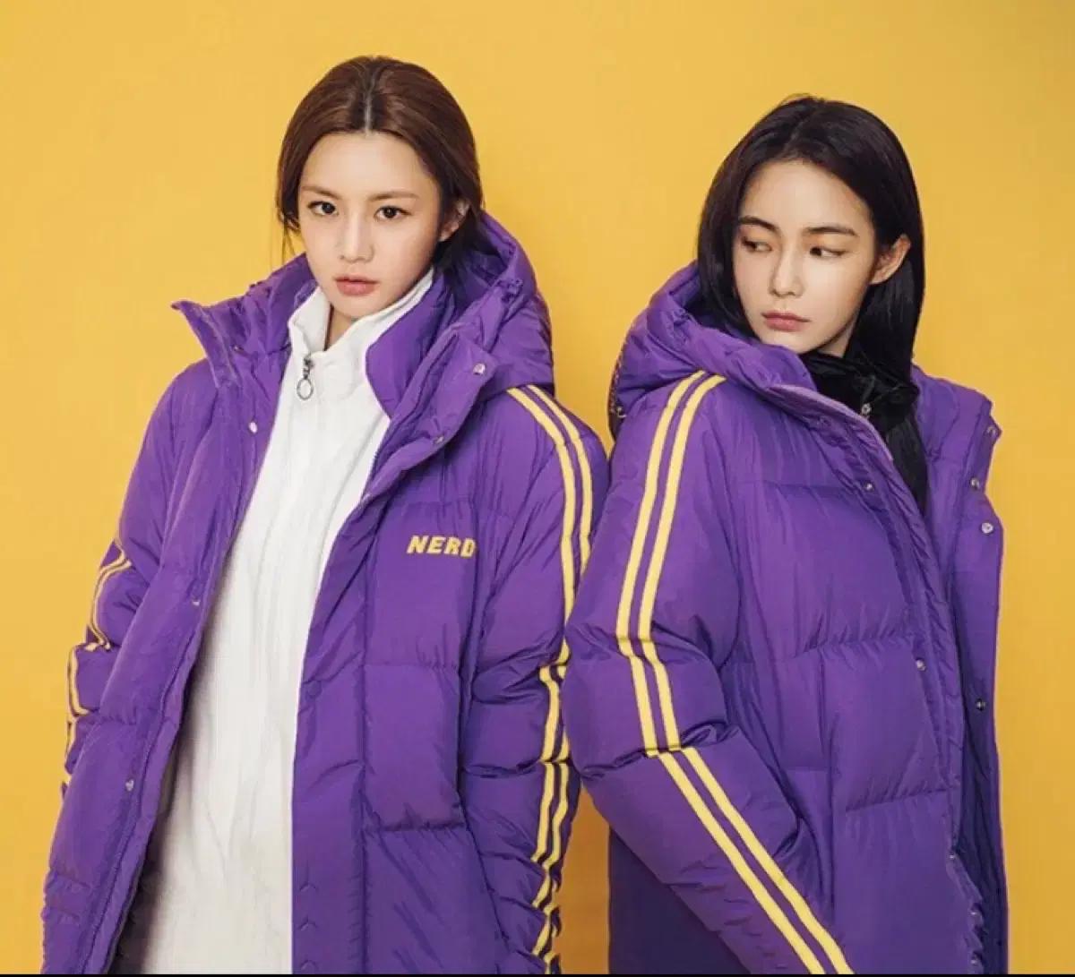 (거의 새상품)널디 롱패딩 보라 S사이즈 팝니다(남녀공용)