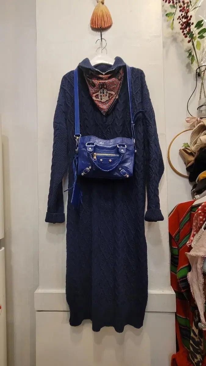 랄프로렌 케이블 롱 니트 원피스