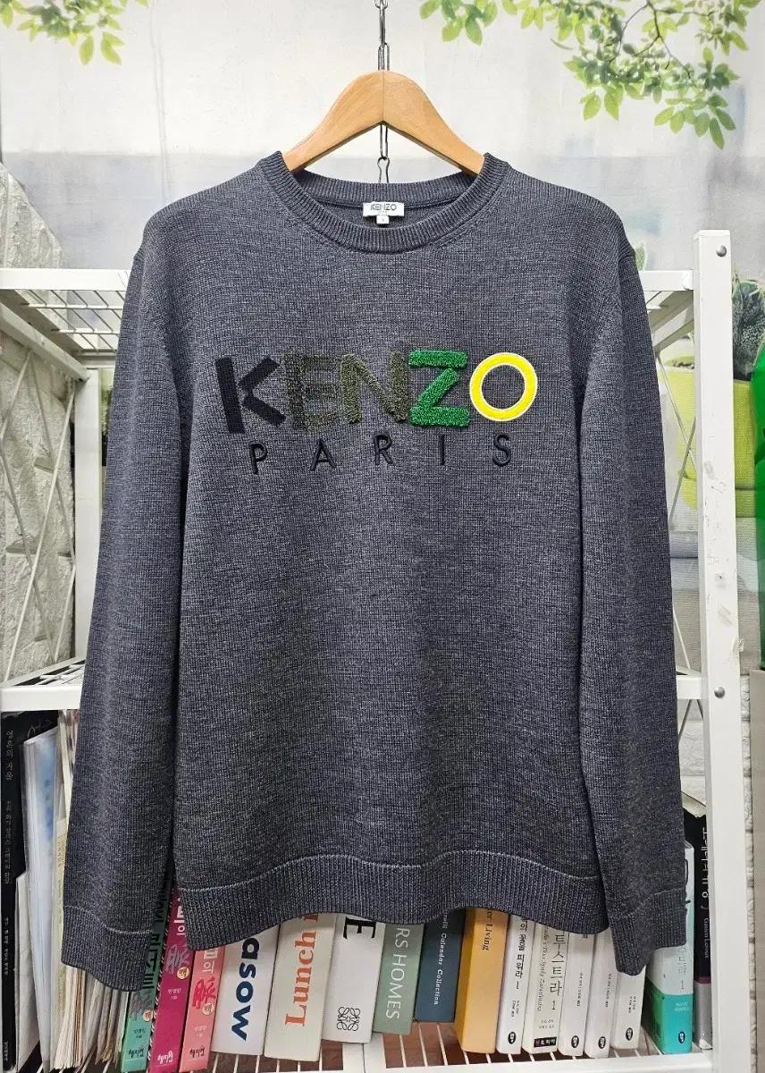 정품/ 겐조 남성 니트 긴팔 스웨터100 펠파 로고자수 크루넥 MJ62