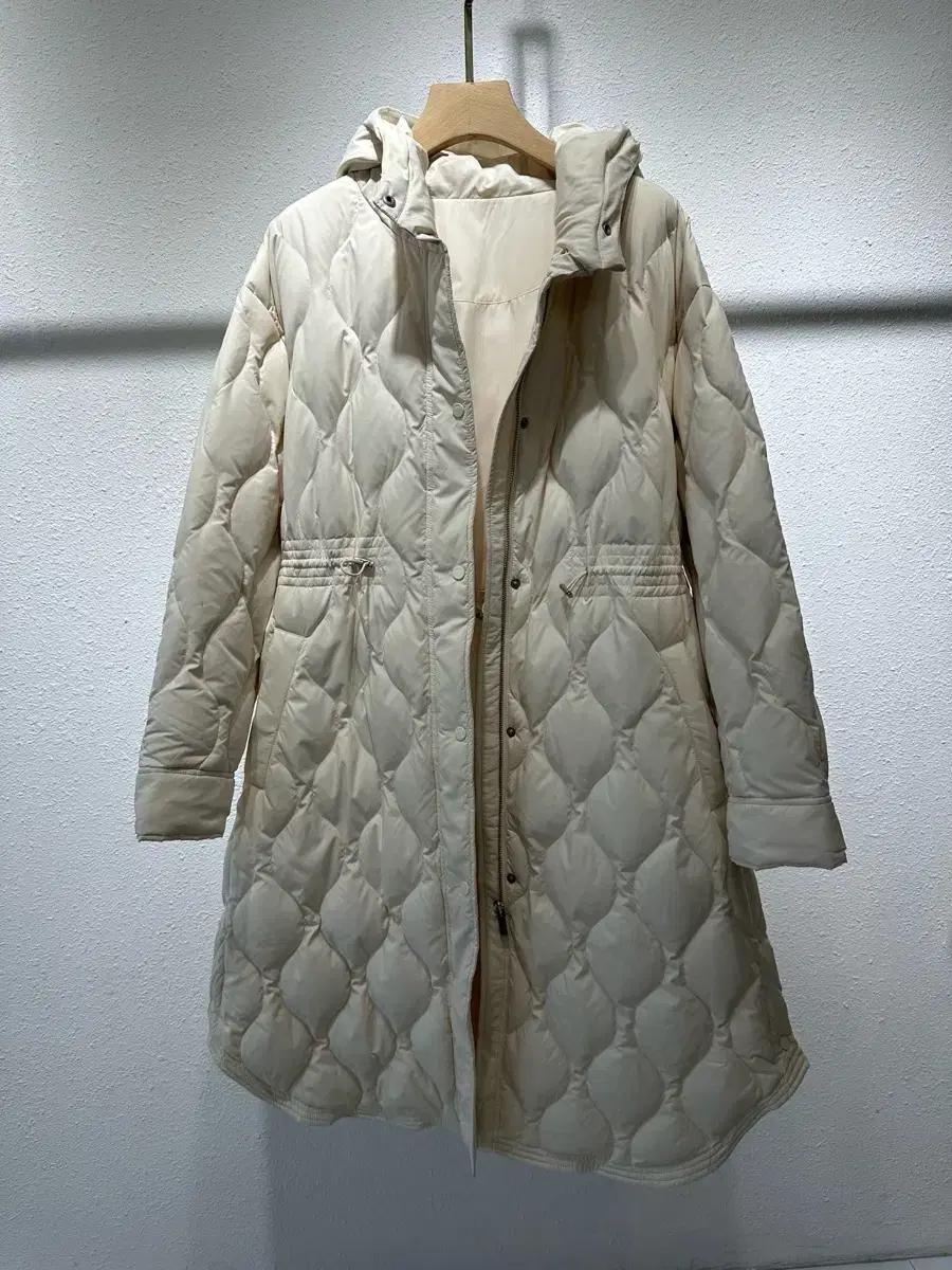 겨울 여성 거위털 경량 허리쪼임 가벼운 패딩 아우터 미들자켓