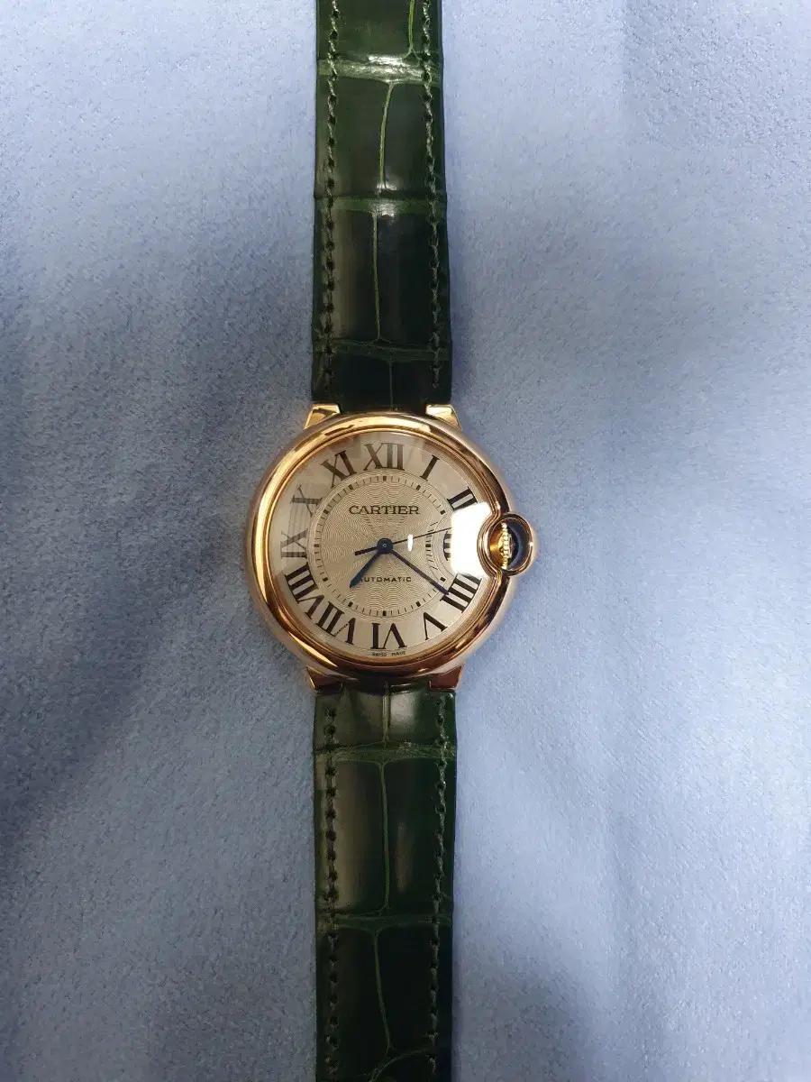 까르띠에 발롱블루 18k 로즈골드 금통 오토 36mm