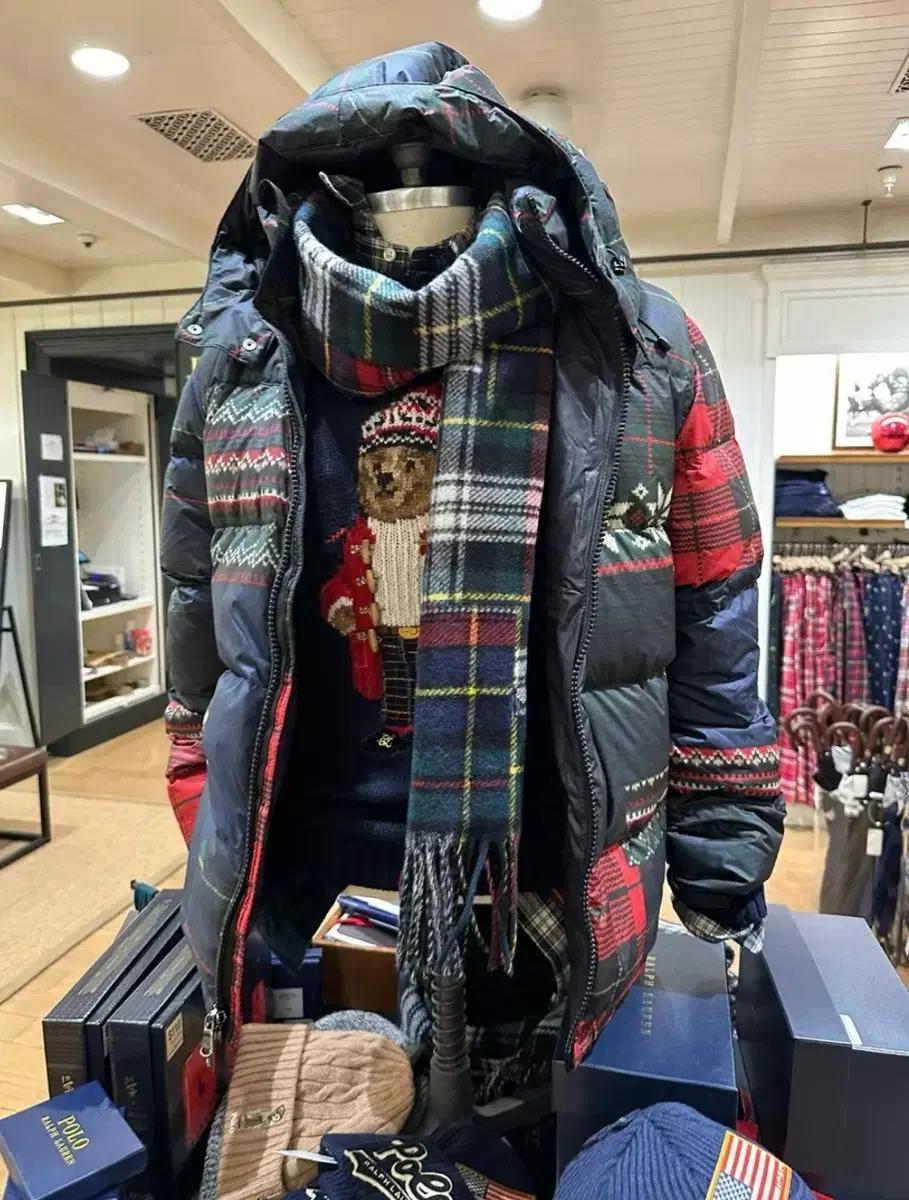 폴로 랄프로렌 타탄 발수 패딩자켓