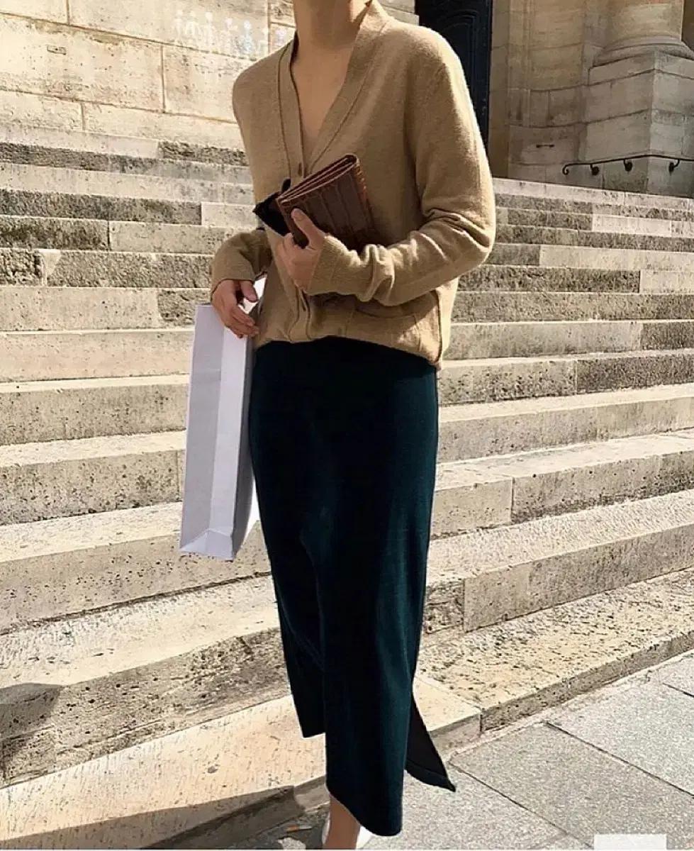 오르 ORR 벨벳 스커트 롱치마 벨로아 펜슬 그린 초록 연말룩 오피스룩