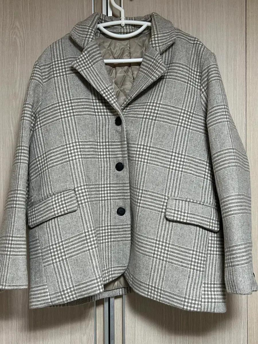 (빅사이즈) 여성 겨울 체크자켓