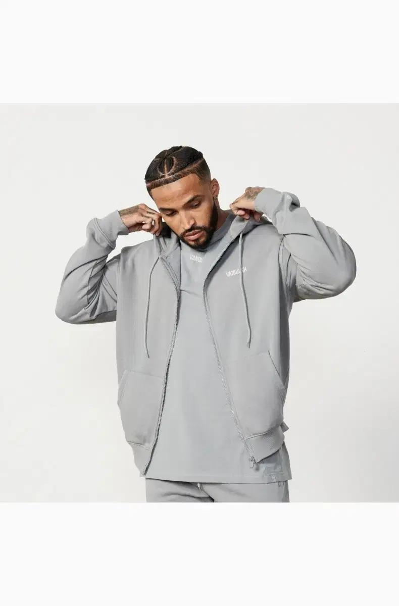 VANQUISH ZIP UP overfit GRAY XXL