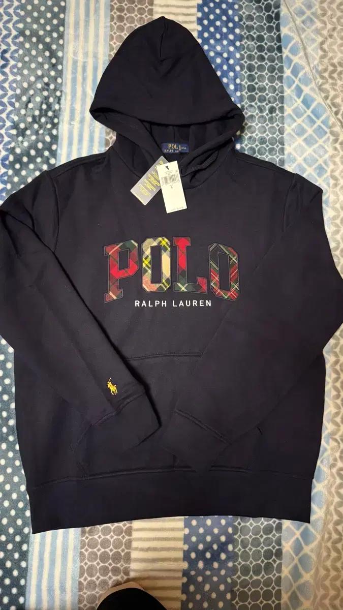 폴로 RL 플리스 플레이드 로고 후디 L 사이즈