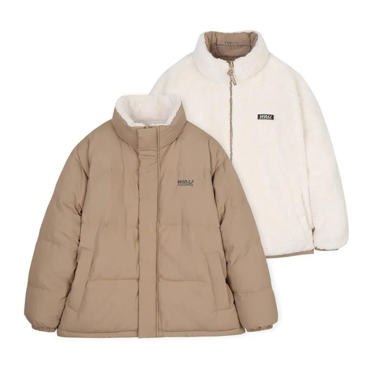 후아유 리버시블 숏패딩 새제품 베이지