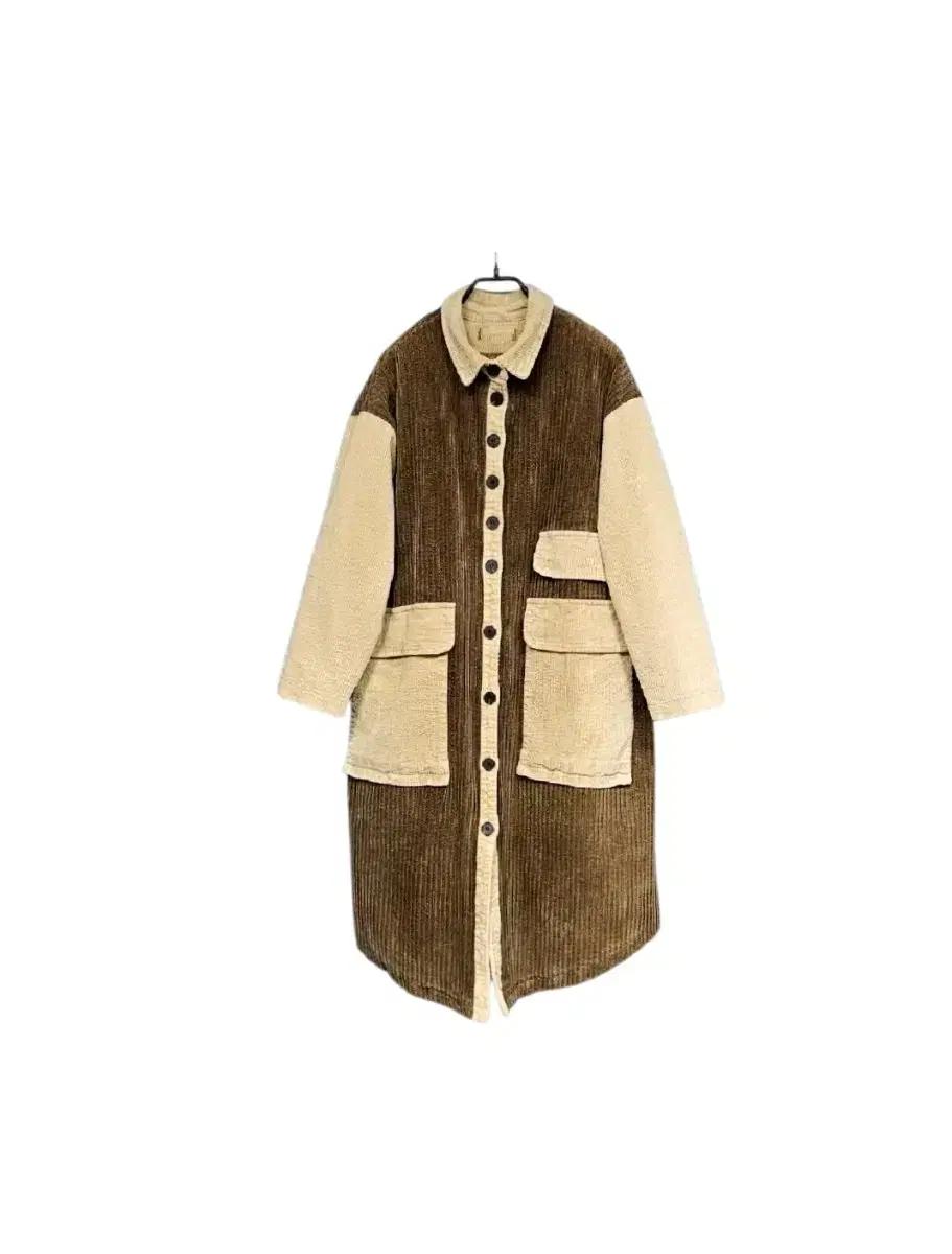 코듀로이 아웃포켓 안감 누빔 코트