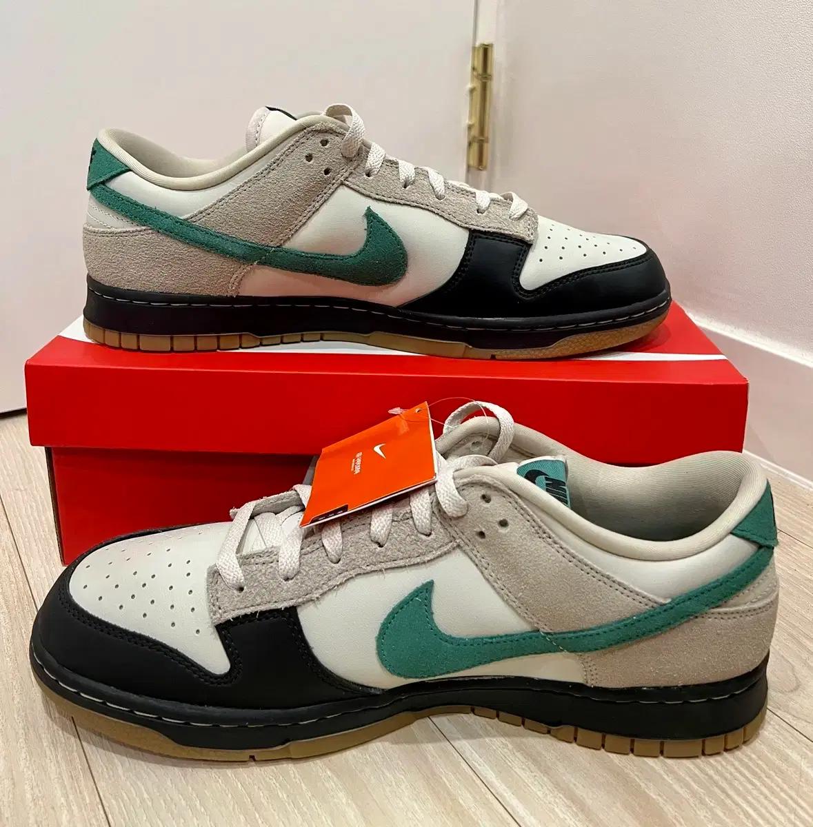 (295/US11.5)(새상품)나이키 스니커즈 신발 덩크 로우 크림 블랙