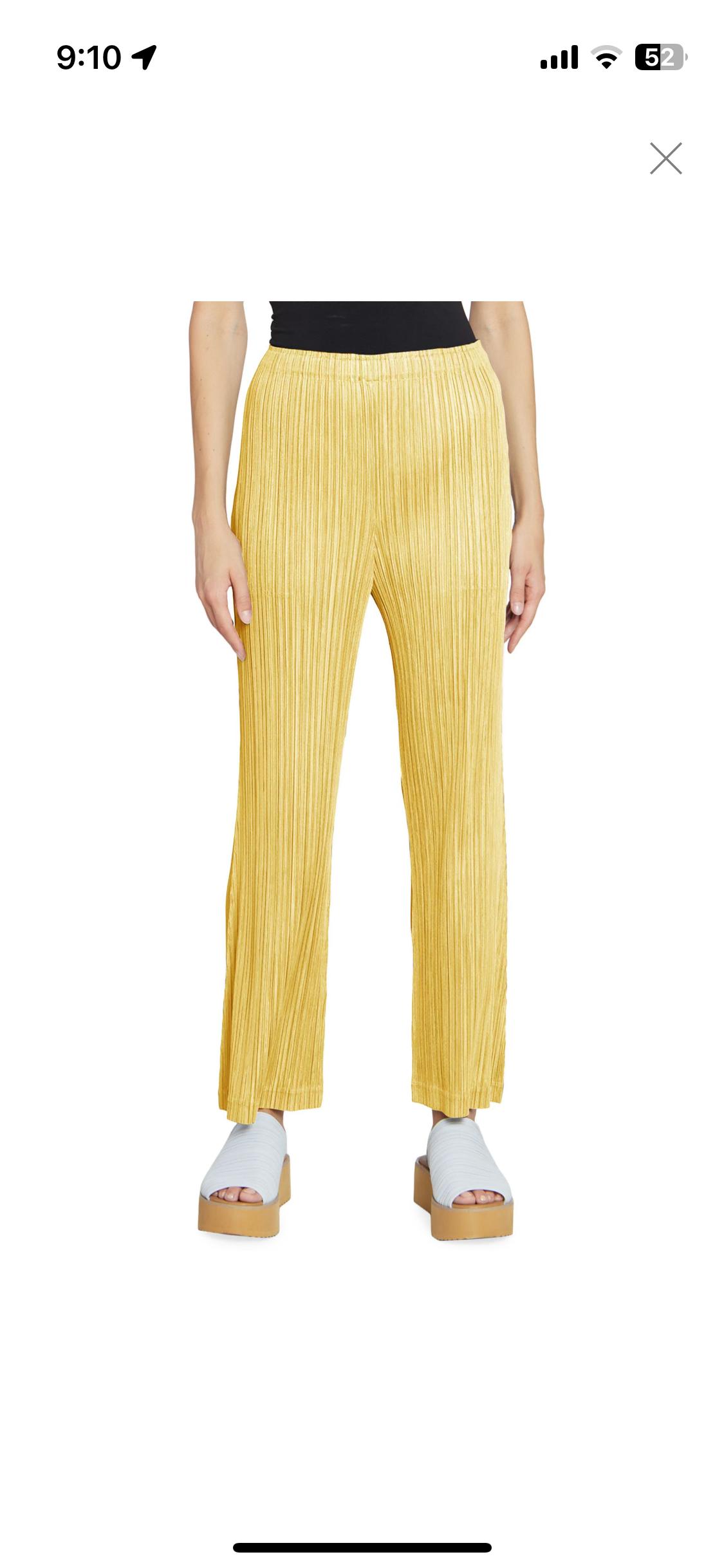 플리츠플리즈 이세미야키 팬츠 4사이즈 옐로 새제품 정품