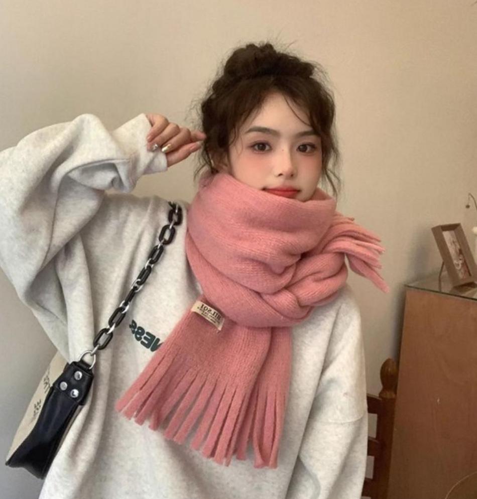 여자 포근 롱 머플러 여성 부드러운 긴 목도리 테일 머플러 코트룩 코디