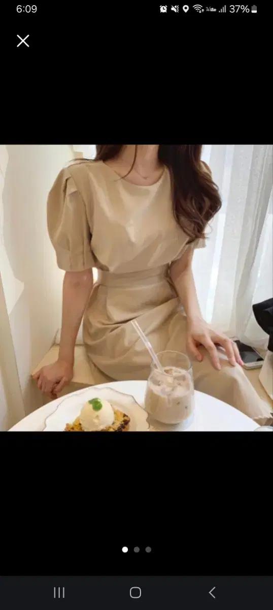 비뷔타입 베이지 롱 원피스 미숫가루색 폴리 웜톤 추천 여름 리본