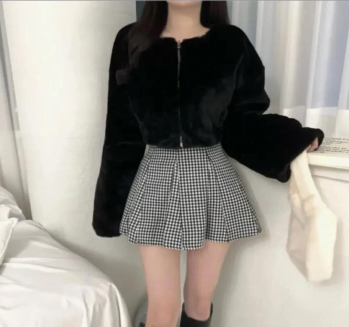 데이트룩 연말파티룩 체크 플리츠 겨울 치마 (66추천)