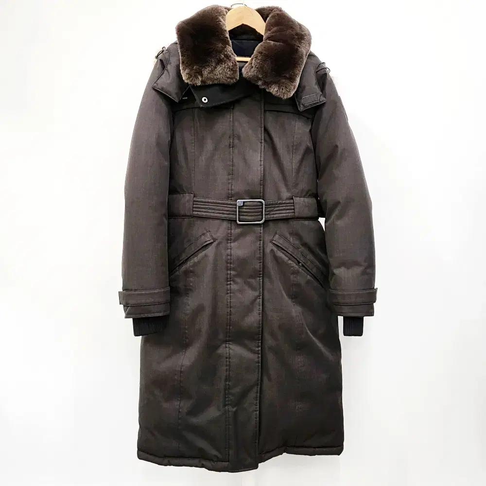 [44 55]노비스 라라 벨티드 덕다운 점퍼 여성 롱패딩 블랙