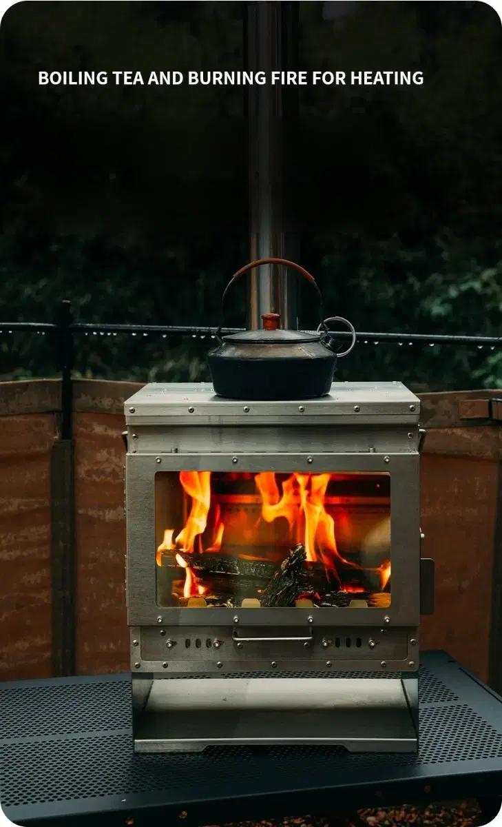 캠핑 2차 연소 무연 벽난로 나무 장작 목재 텐트 히터 불멍