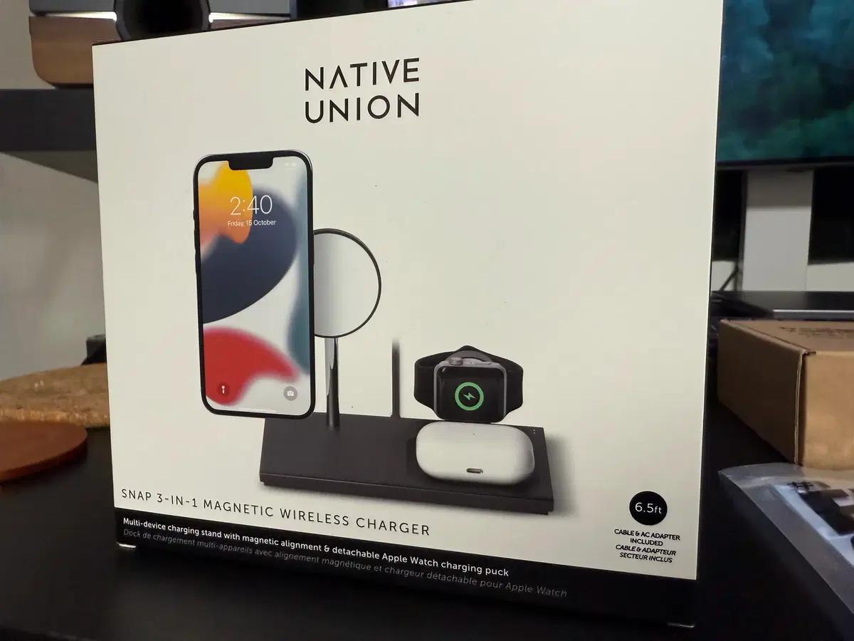 네이티브유니온 3 in 1 맥세이프 무선 충전기 판매합니다.