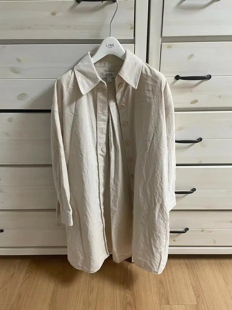 COS 코스 코듀로이 셔츠 드레스 원피스 아이보리 크림 32 xs