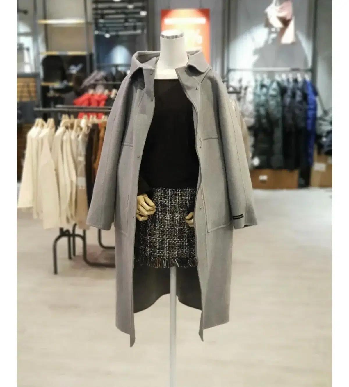 LAP코트 캐시미어 모직후드롱코트c13