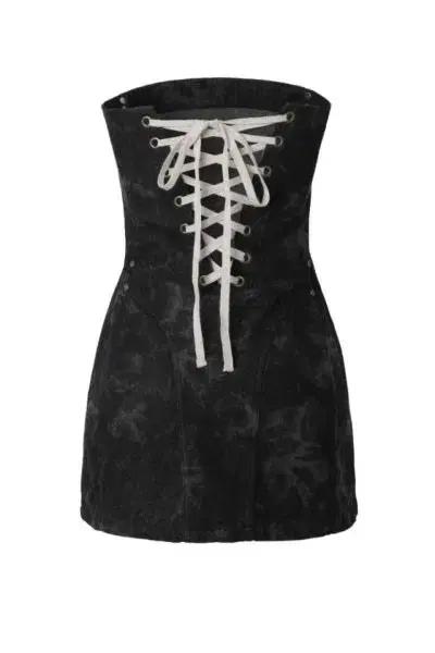 threetimes lucifer denim dress