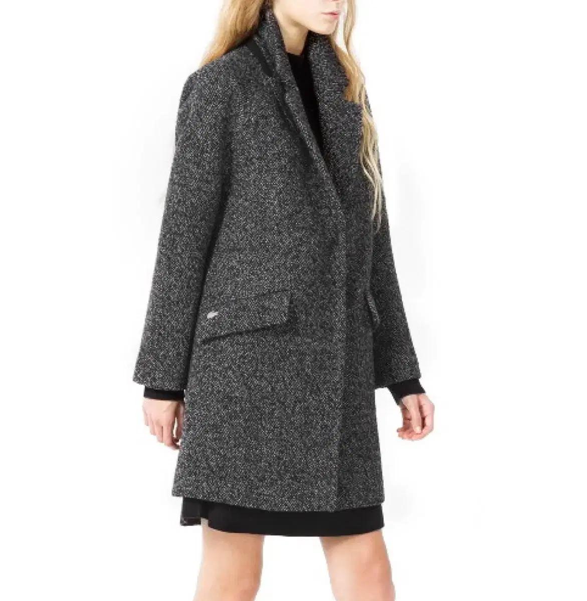 [택포] 라코스테 여성 레귤러핏 솔리드 오버사이즈 울코트 90