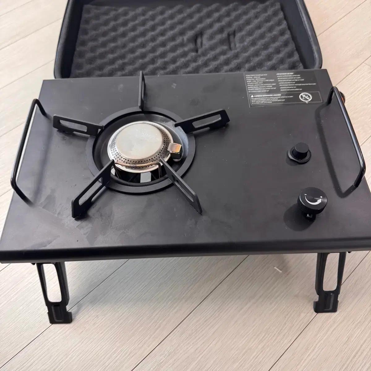 캠핑 블랙 휴대용 접이식 가스 스토브