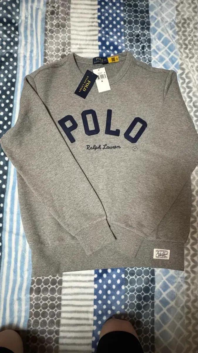폴로 RL 플리스 로고 스웨트 셔츠 그레이 M L 사이즈