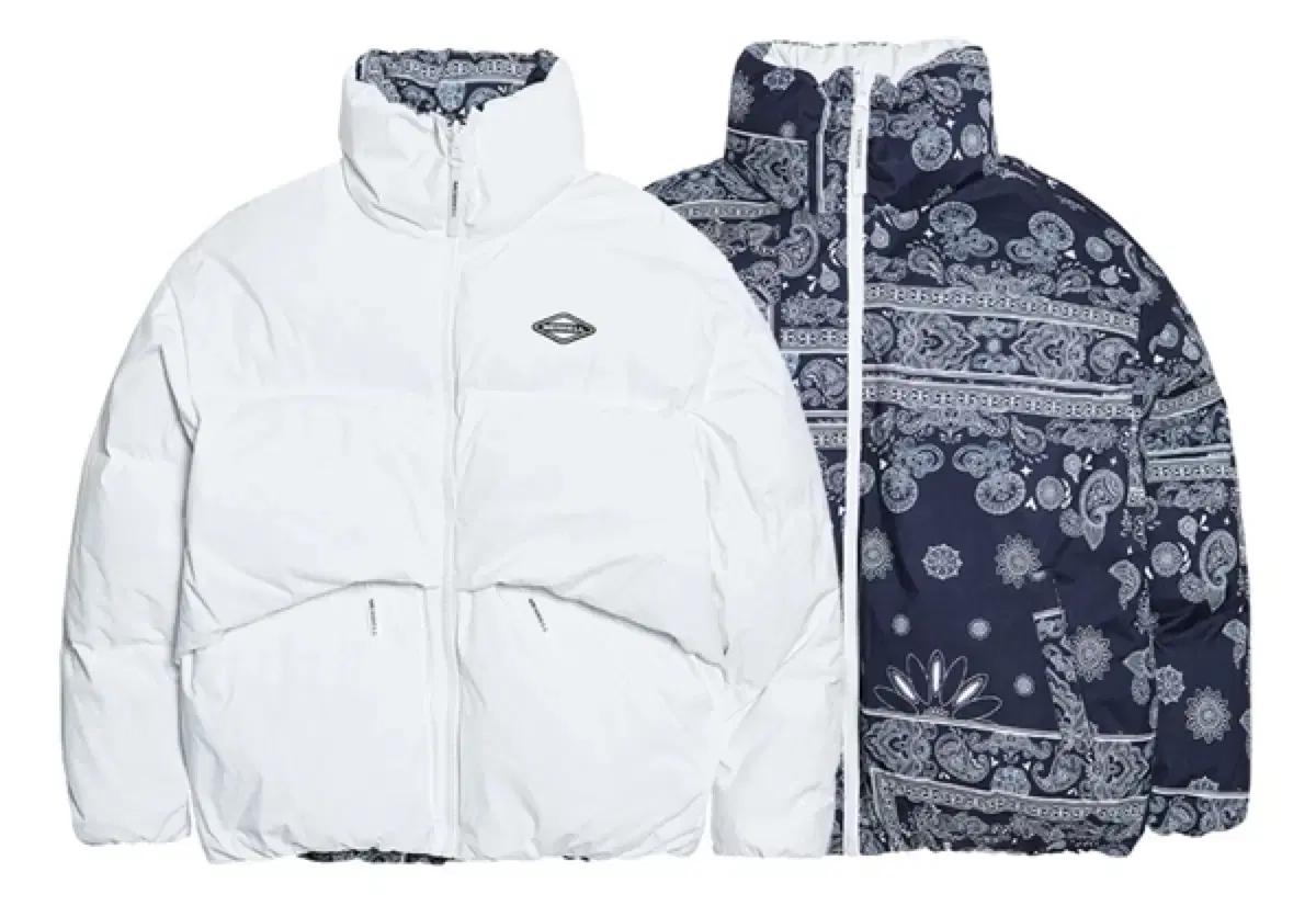 Merrell 머렐 오버핏 페이즐리 리버시블 패딩 화이트 90