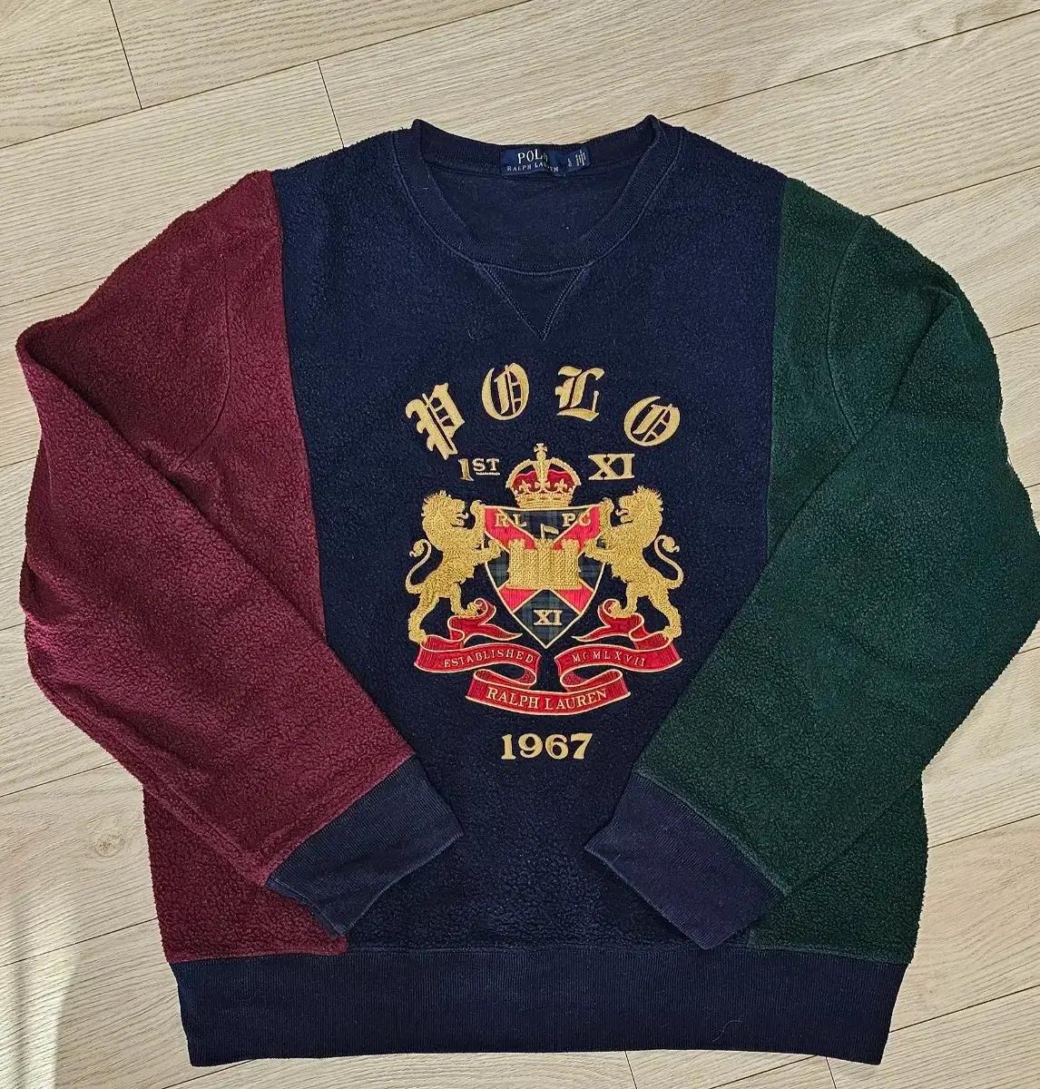 polo crest fleece sweat shirt L