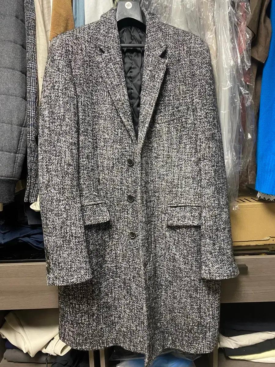 마마가리 싱글체크 코트 50