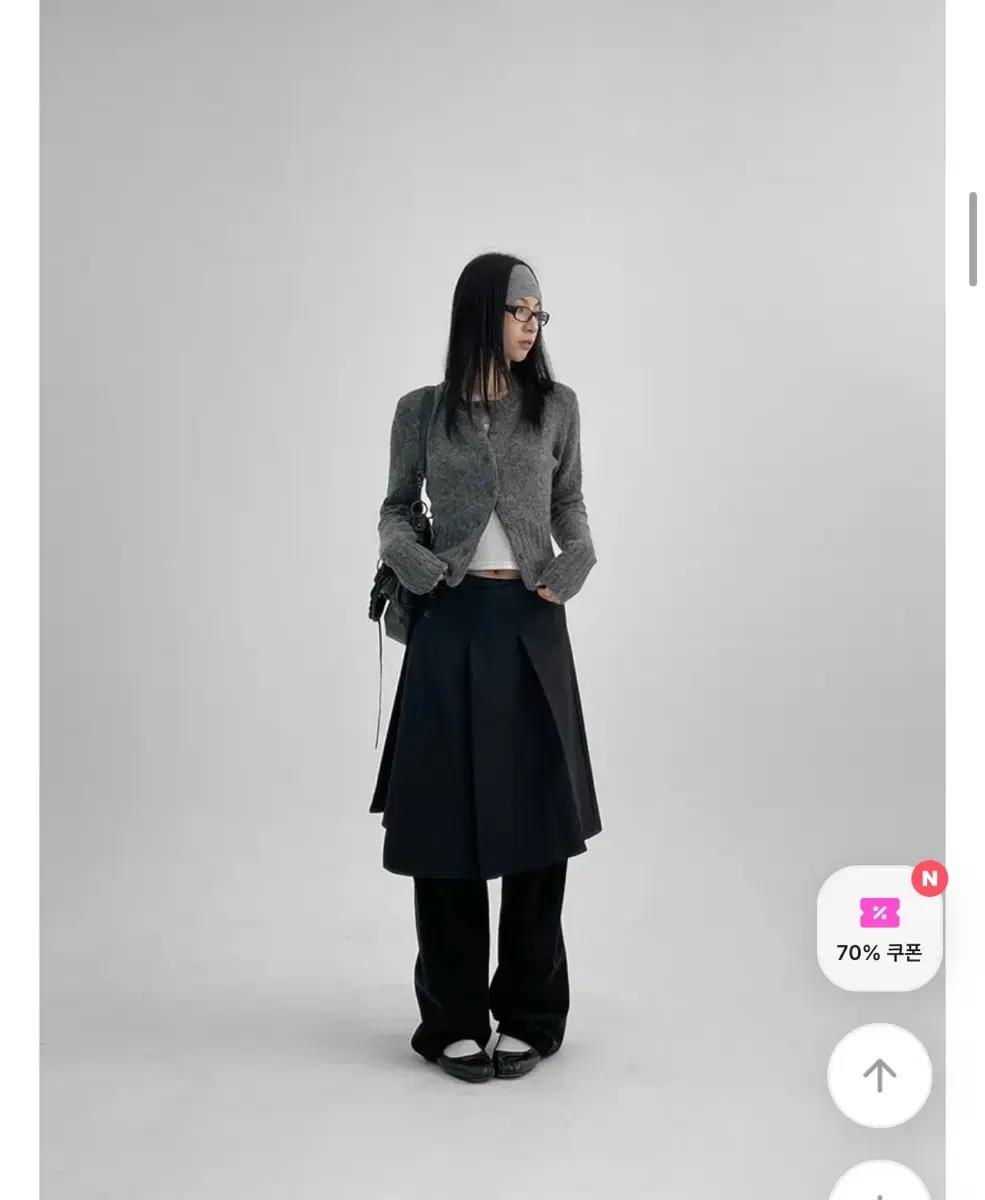 블랙업 스텔비 플리츠 랩 미디스커트[치마 스커트 데일리 포인트 플리츠 미