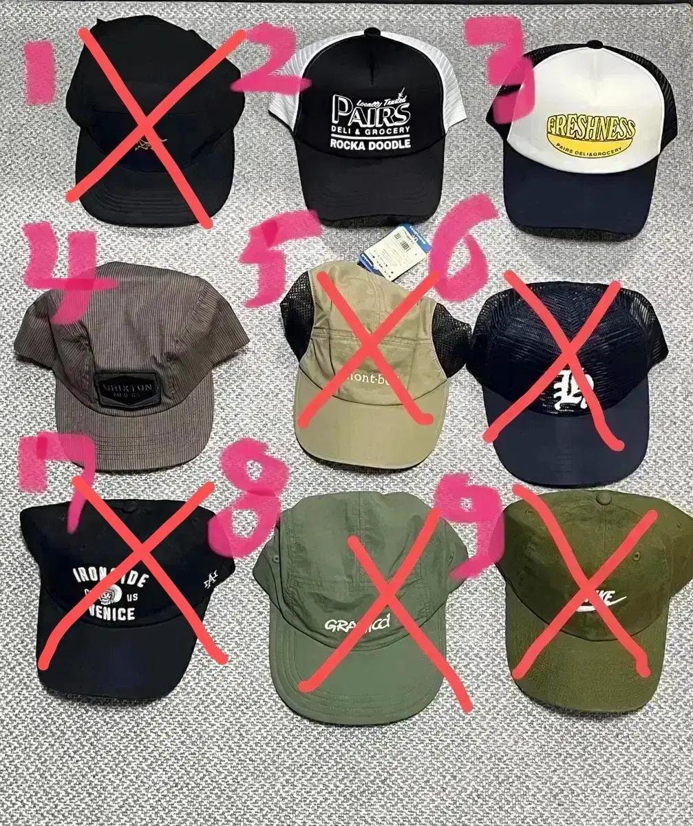 모자 판매(나이키,몽벨,그라미치,아메리칸니들,헤리티지플로스,페얼스,아크테
