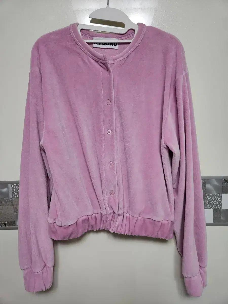 [새상품]고퀄벨벳 가디건 핑크 55-66 벨로아소재 벨벳아우터 봄가디건