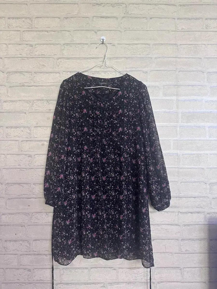 투게더 플라워 쉬폰 봄 원피스 (44-55사이즈)