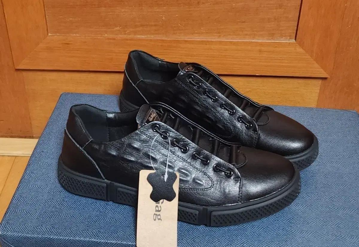 개그 천연가죽 270 로퍼 스니커즈 구두 남자 운동화